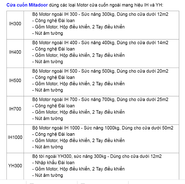 motor cửa cuốn mitadoor